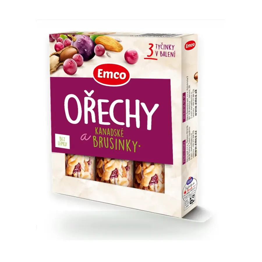 Tyčinka ořechy brusinka 3 x 35 g