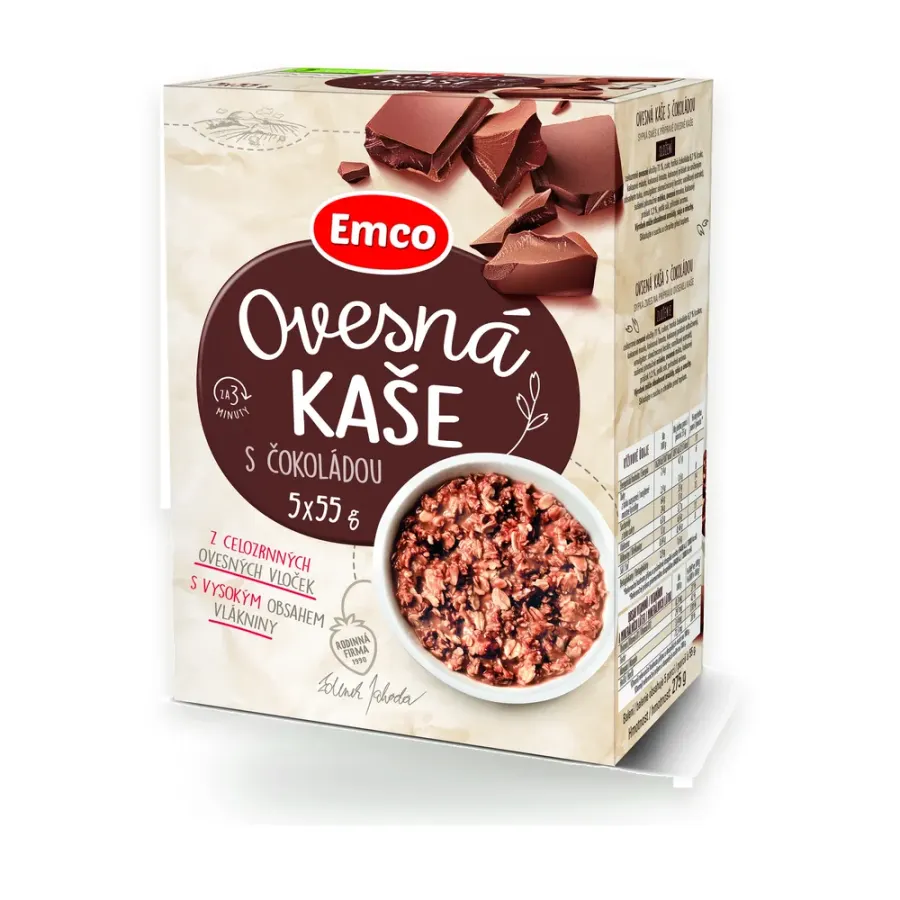 Kaše ovesná s čokoládou 275 g (5 sáčků)