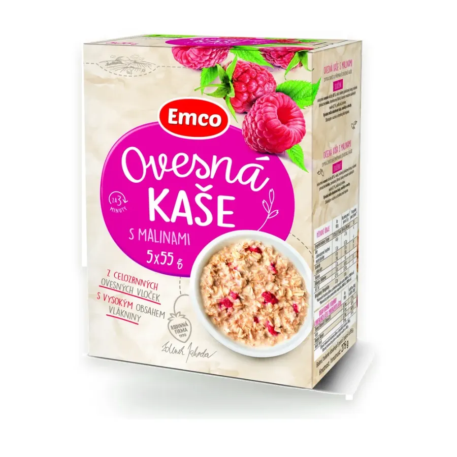 Ovesná kaše s malinami 275 g (5 sáčků)