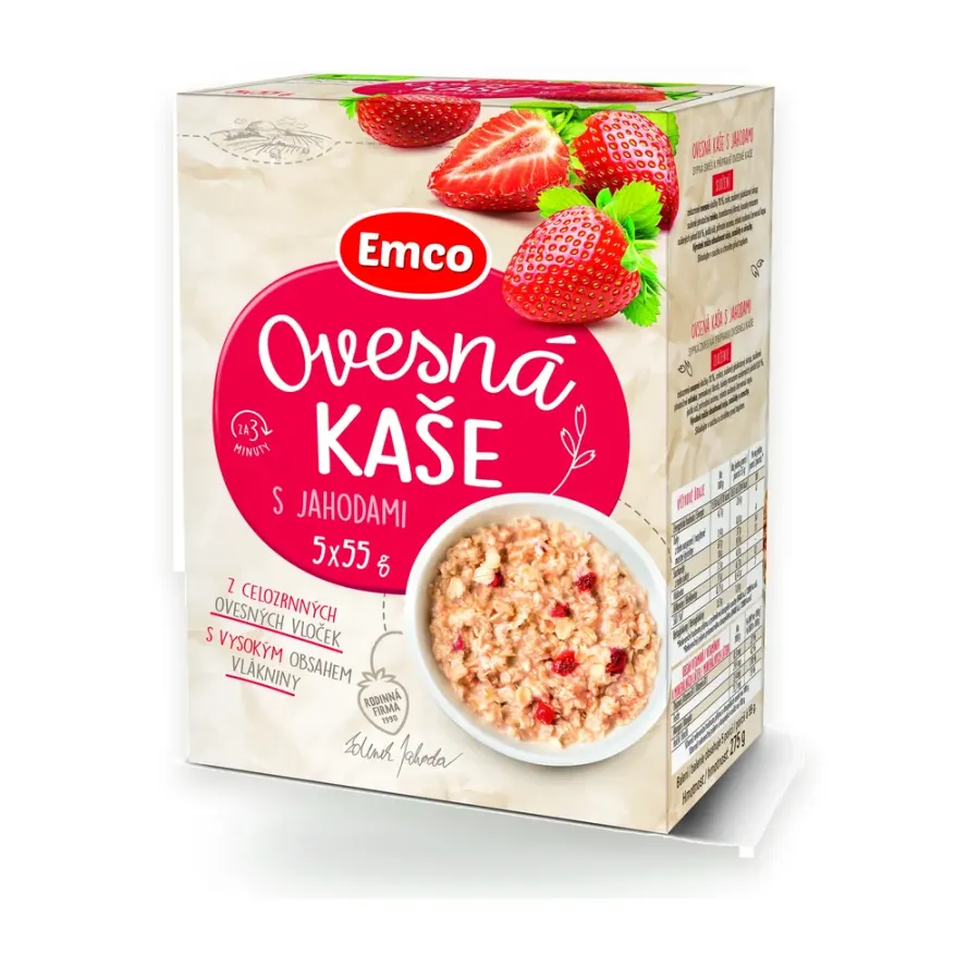 Ovesná kaše s jahodami 275 g (5 sáčků)