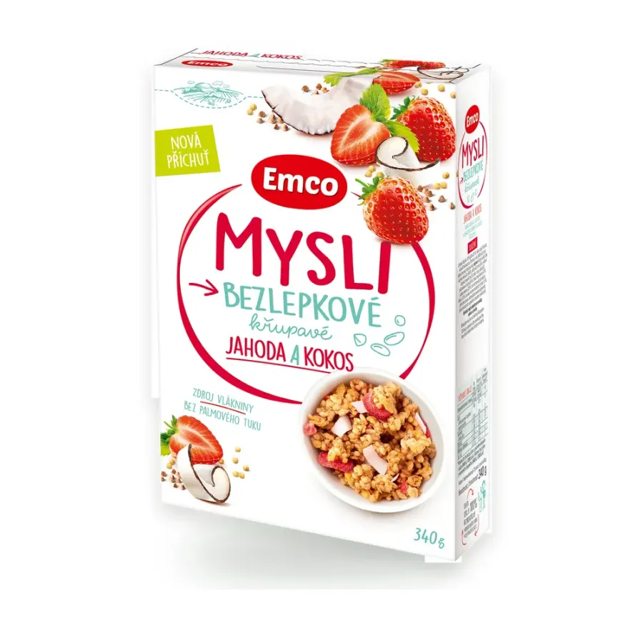 Mysli jahoda kokos bez lepku 340 g