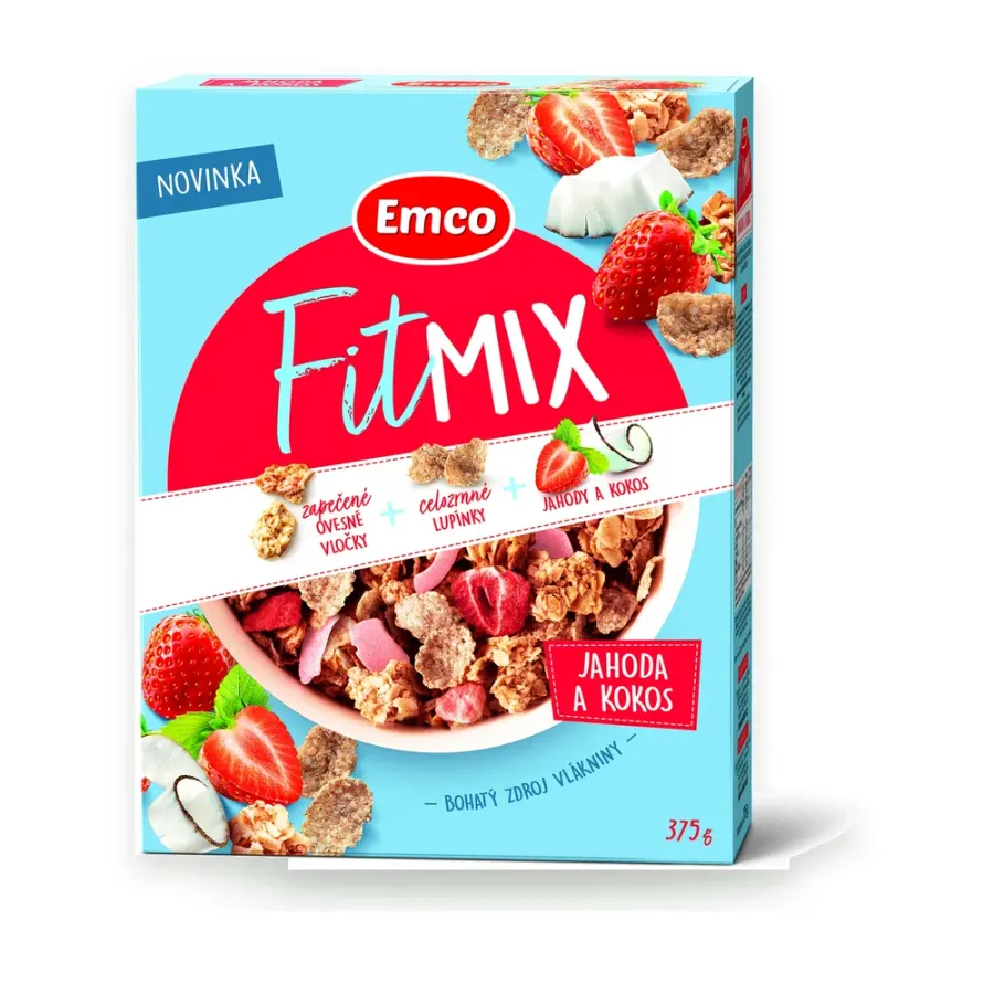Fitmix jahoda kokos 375 g