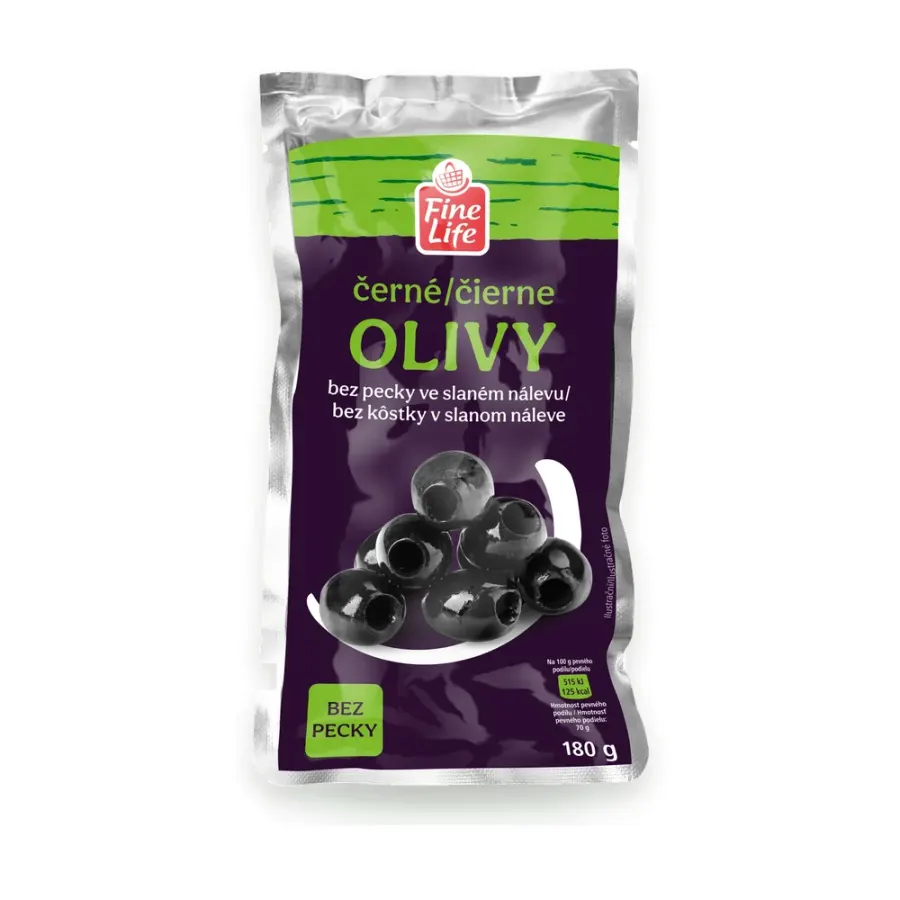 Olivy černé ve slaném nálevu 180 g