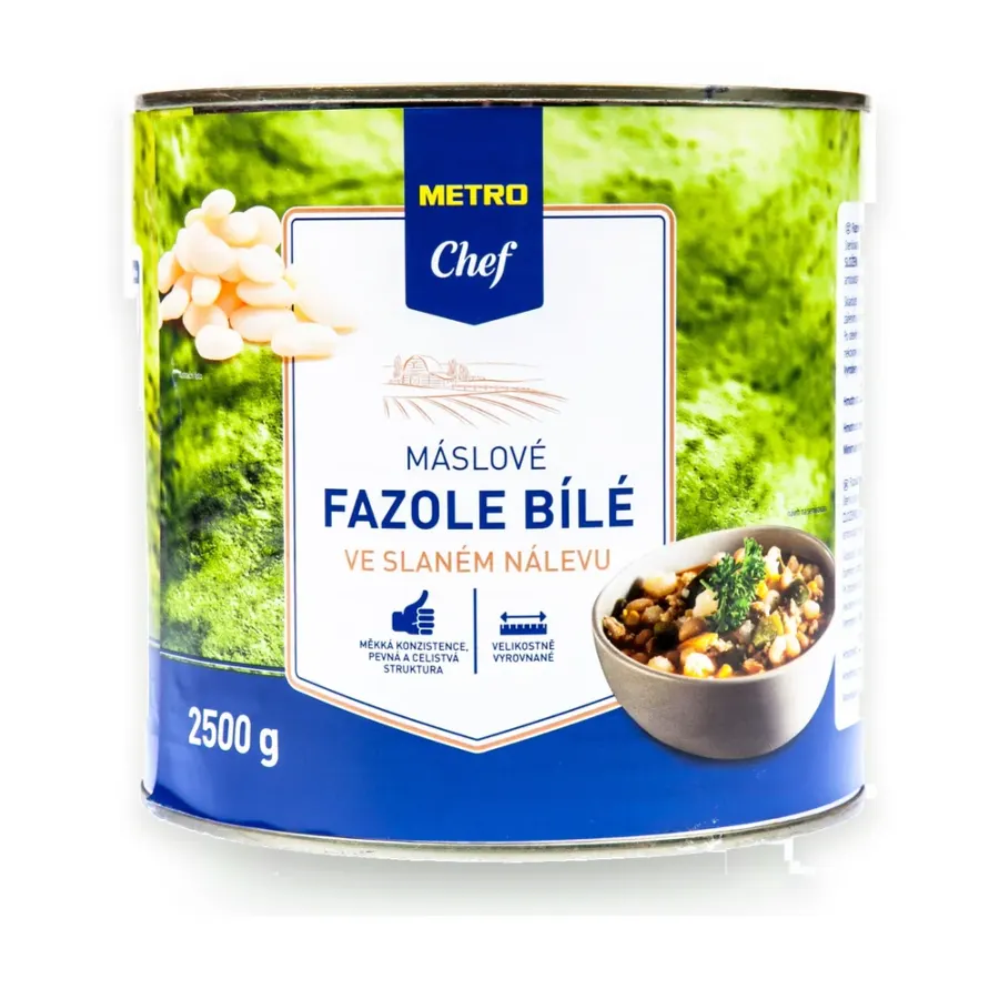 Fazole máslové bílé ve slaném nálevu 2500 g