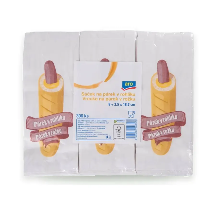 Nepromastitelný sáček na hot-dog 300 ks