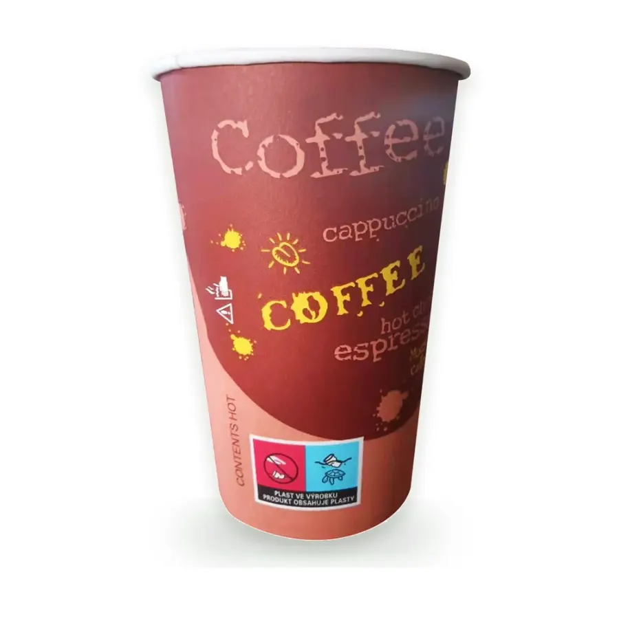 Kelímek na kávu coffee to go 400 ml papírový s fólií 50 ks