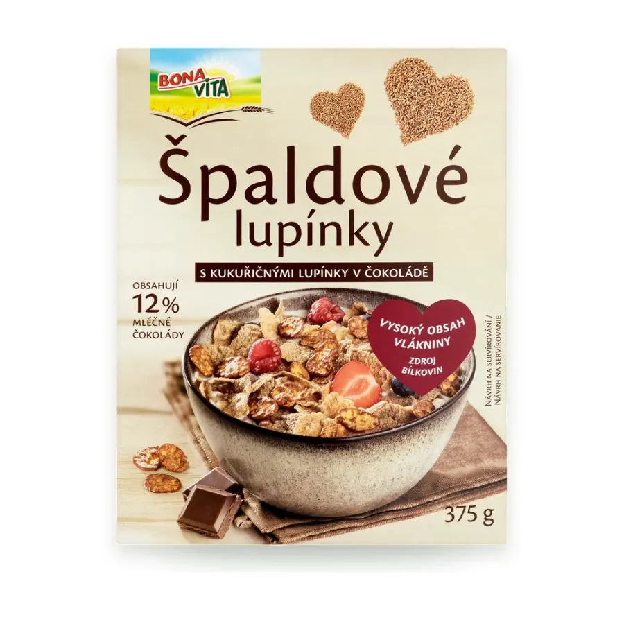 Špaldové lupínky čokoládové 375 g