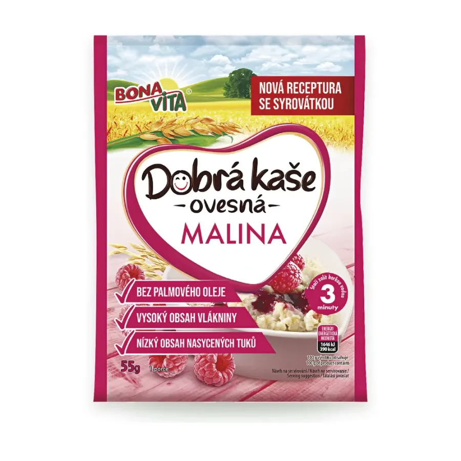 Dobrá kaše ovesná malina 55 g