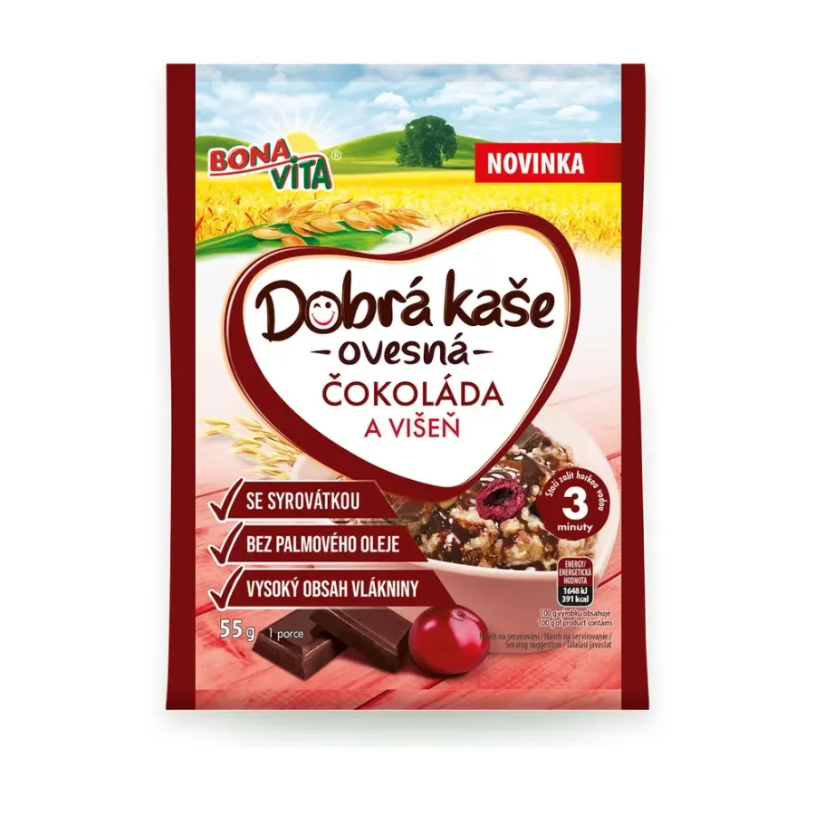 Dobrá kaše čokoláda višeň 55 g