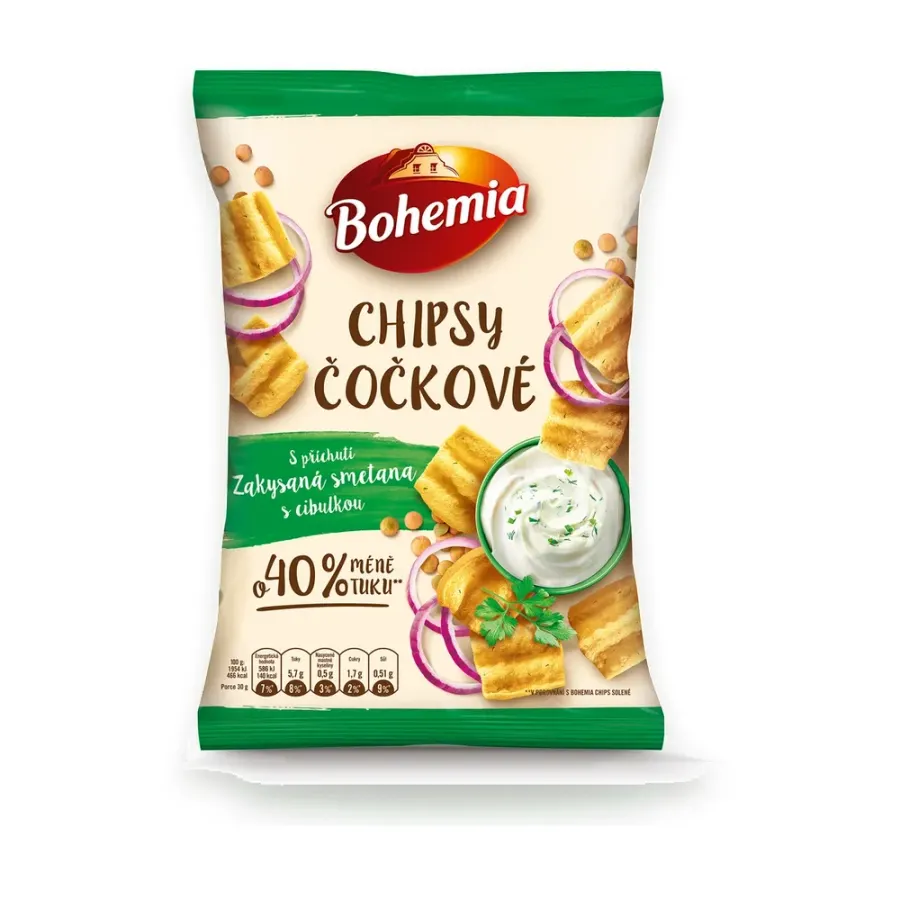 Chipsy čočkové zakysaná smetana s cibulkou 65 g