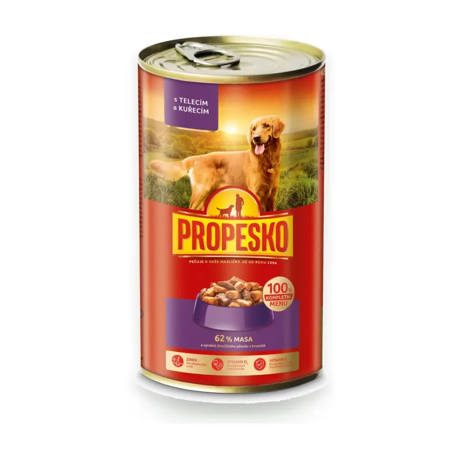 Konzerva telecí, kuřecí 1,24 kg