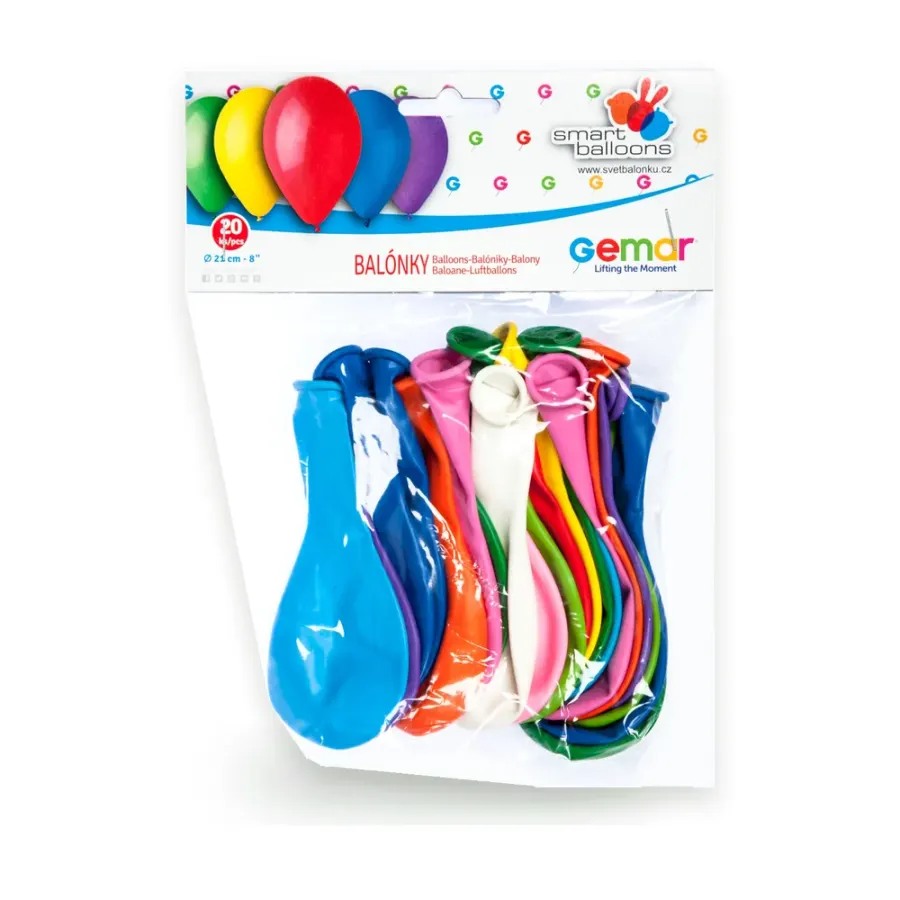Balónek nafukovací 21 cm mix barev 20 ks
