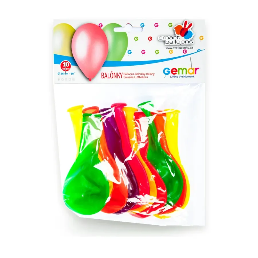 Nafukovací balónky 26 cm mix neonových barev 10 ks