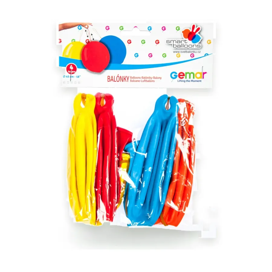 Nafukovací balónky s gumičkou 45 cm 4 ks