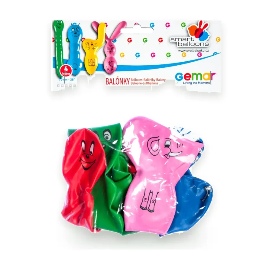 Balónky 70 cm barevné figurky 4 ks