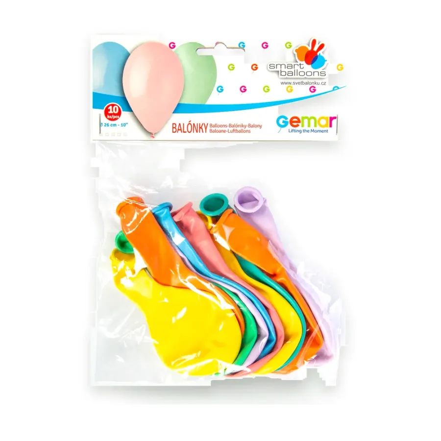 Balónek 26 cm Mix pastel 10 ks