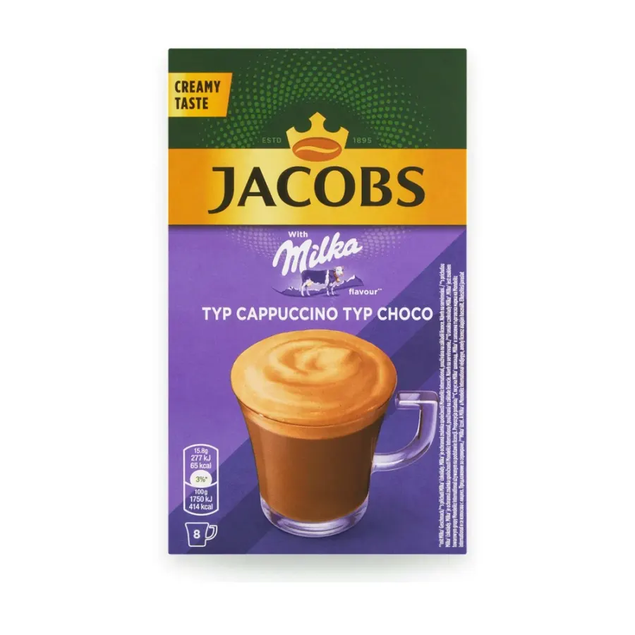 Cappuccino s příchutí Milka čokolády 8 ks 126 g