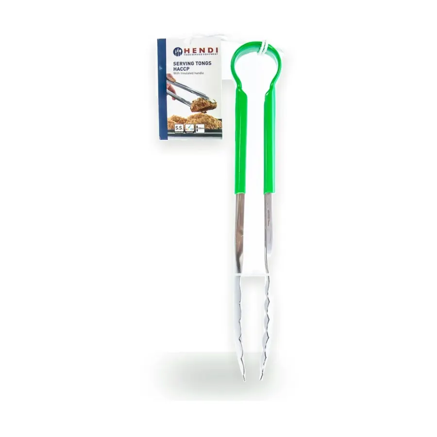Kleště servírovací HACCP 25 cm nerez PVC zelené