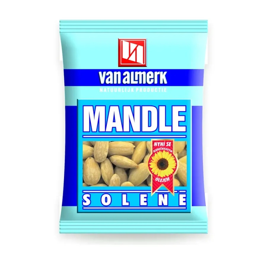 Mandle blanšírované pražené solené 60 g
