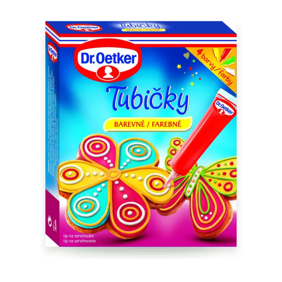 Tubičky barevné ke zdobení 4 barvy 76 g