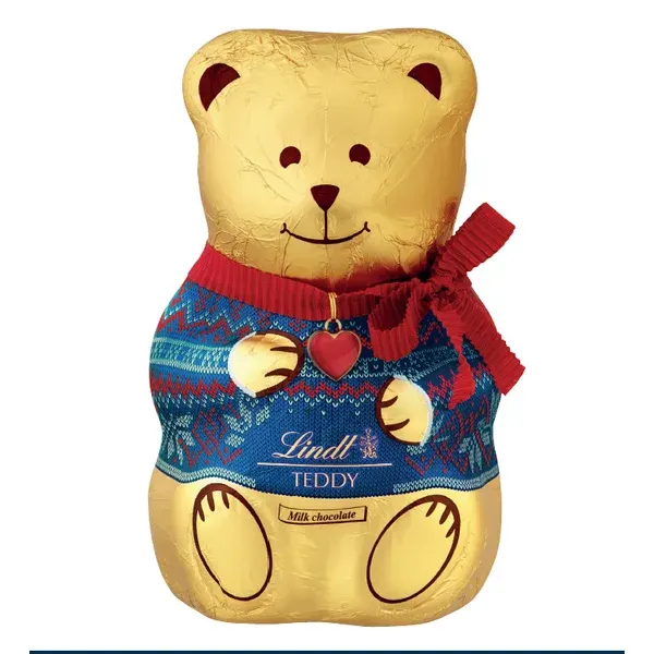 Lindt Teddy Sweater Red & Blue 200 g- čokoládový medvídek