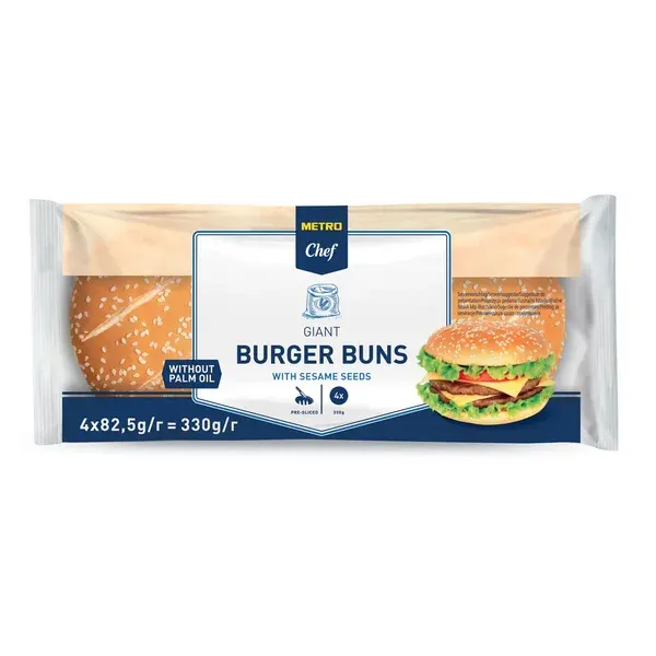 Bulka sezamová na burger maxi 4 x 82,5 g