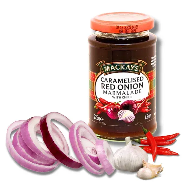 MACKAYS Omáčka karamelizovaná cibule/chilli 225 g