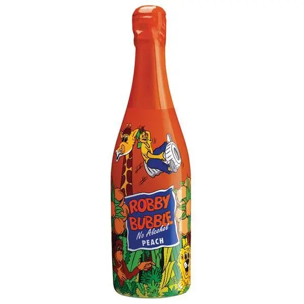 ROBBY BUBBLE Broskev Nápoj dětský šumivý 6 x 750 ml - rychlé špunty